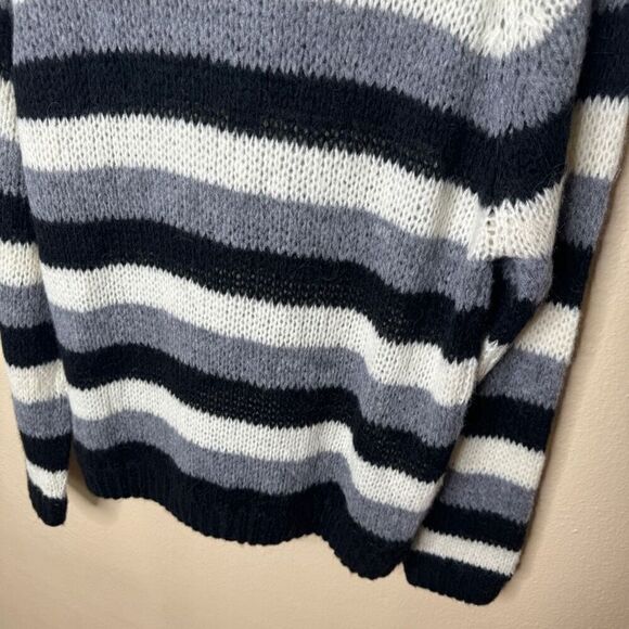 Zara Steven Meisel Sweater Women's Medium Striped Knitted Pullover Oversized NWT - Picture 13 of 13